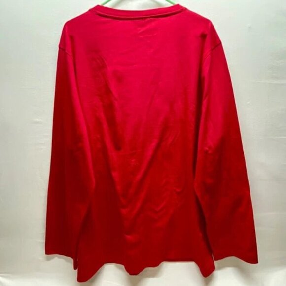 Macy's Family PJs Men's Pajama Top Only XXL Red Long Sleeve Pocket Soft Tee NWT - Picture 5 of 12